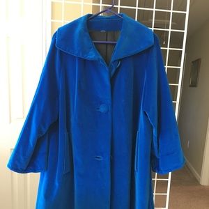 Vintage 1960's Electric Blue Velveteen Surrey Coat